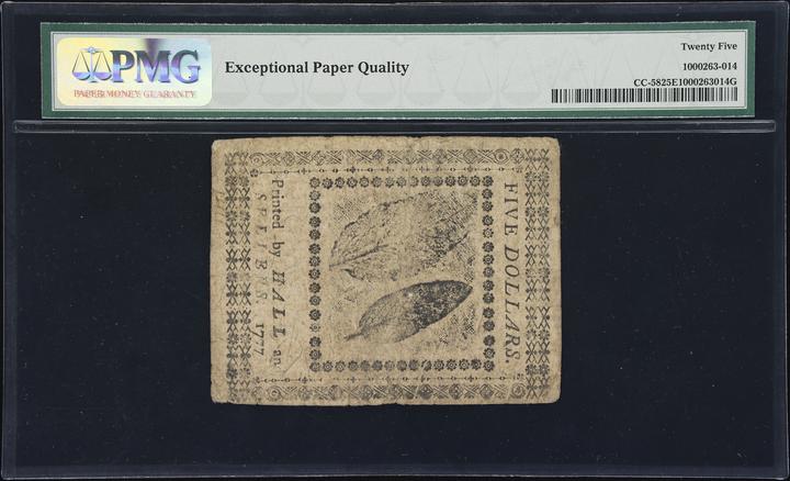 Feb 26, 1777 $5  Continental Congress, Baltimore (Fr. CC58) thumbnail 20