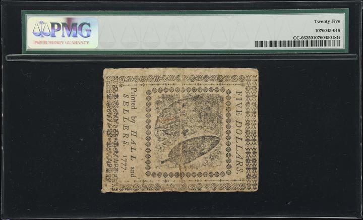 May 20, 1777 $5  Continental Congress (Fr. CC66) thumbnail 6