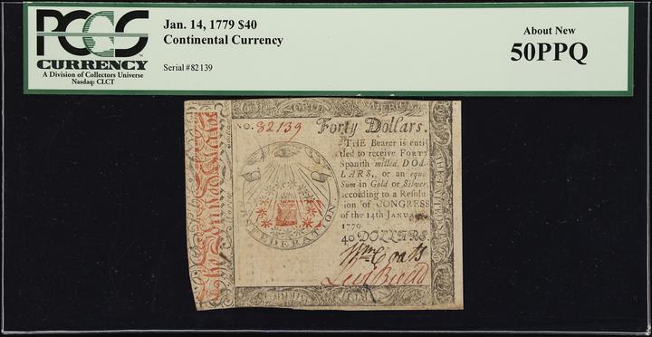 Jan 14, 1779 $40  Continental Congress (Fr. CC95) thumbnail 6