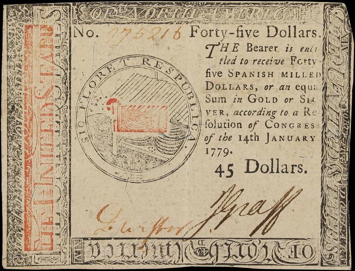 Jan 14, 1779 $45  Continental Congress (Fr. CC96) thumbnail 7