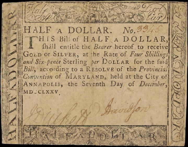 Dec 7, 1775 $1/2 Maryland (Fr. MD82) thumbnail 3
