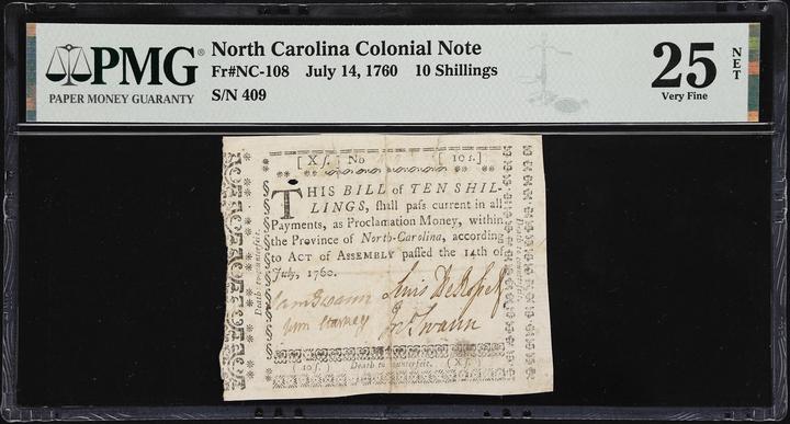 Jul 14, 1760 8d North Carolina (Fr. NC103) thumbnail 6