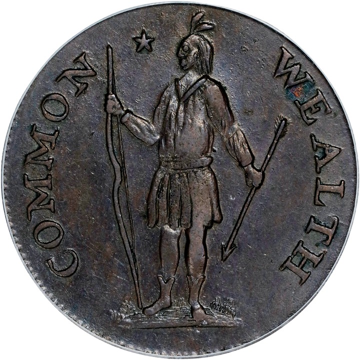 Image for 1787 Cent Massachusetts, Horned Eagle MS BN AU55 BN