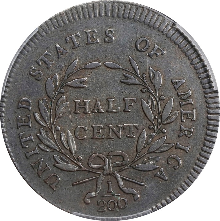 1795 1/2c No Pole, Plain Edge MS BN P1 BN CAC thumbnail 24