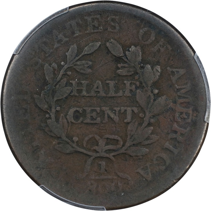 Draped Bust Half Cent 1/2c 1800-1808 MS BN [Type] G6 BN thumbnail 2