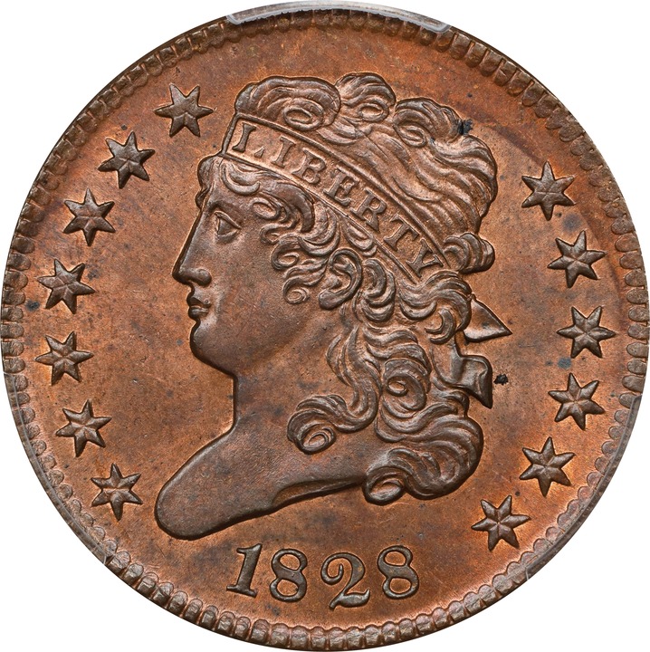 1828 1/2c 13 Stars MS RB thumbnail 2
