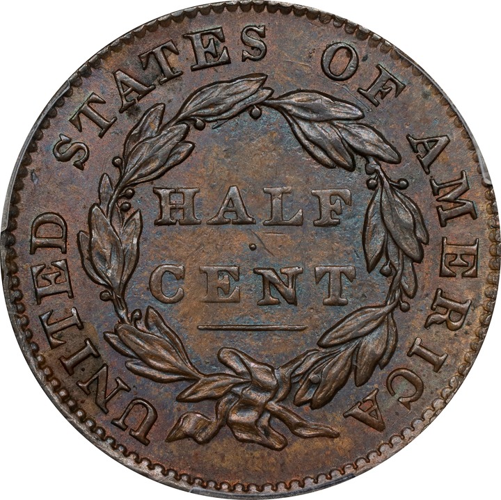 1832 1/2c MS BN MS63 BN thumbnail 2