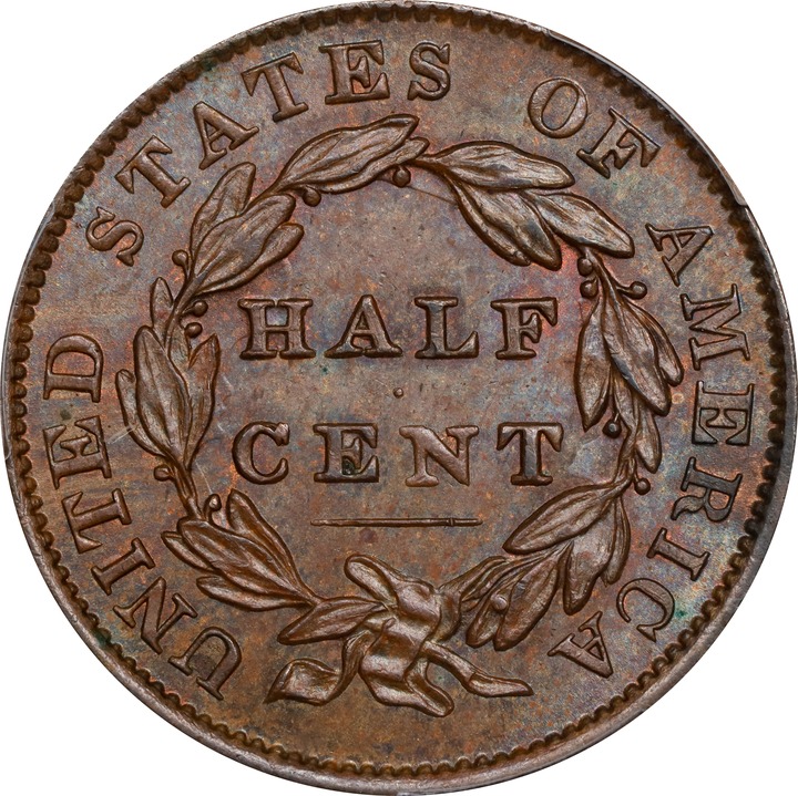 1833 1/2c MS BN MS64 BN thumbnail 2