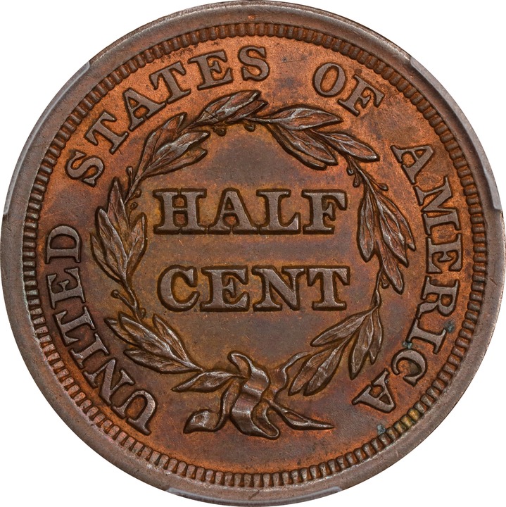 1854 1/2c MS RB MS63 RB thumbnail 2