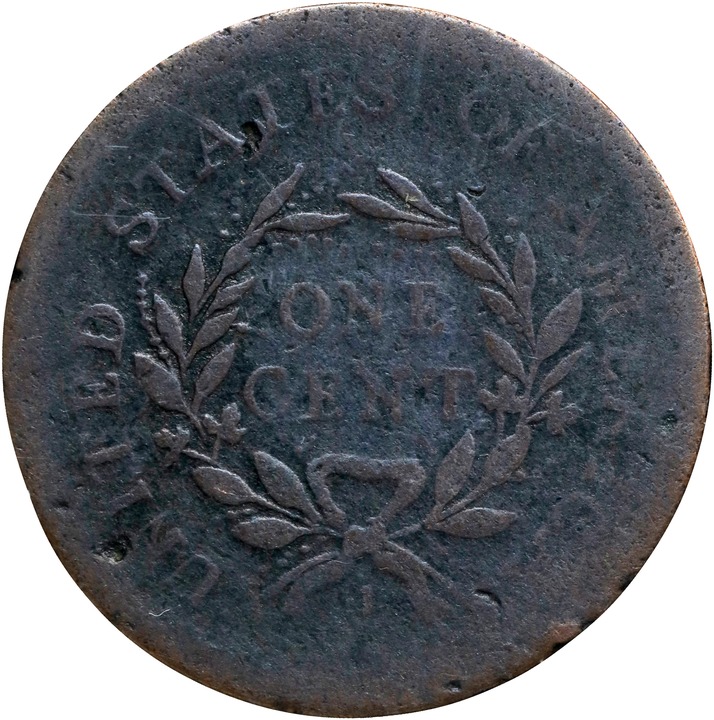 Flowing Hair Cent 1c 1793, Wreath Reverse, Wreath Reverse MS BN [Type] G4 BN thumbnail 16