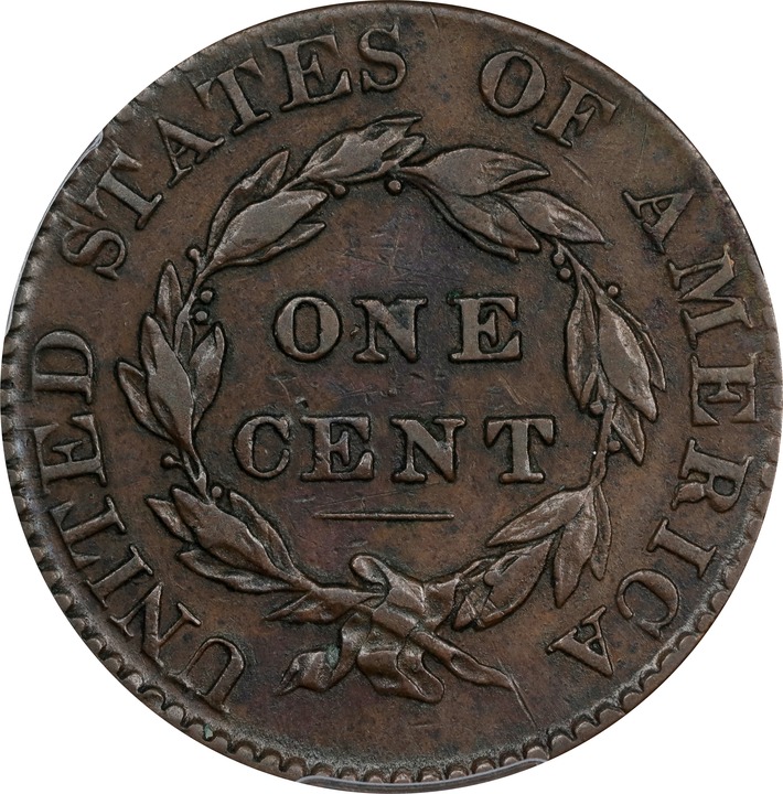 Coronet Head Cent 1c 1816-1839 MS BN [Type] VF30 BN thumbnail 2