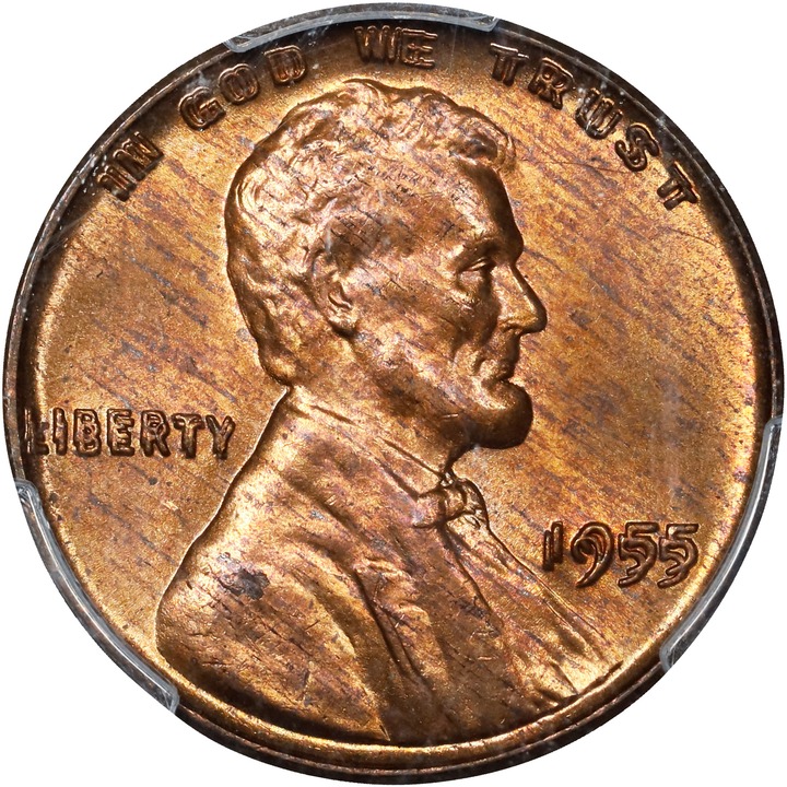 1955 1c Doubled Die Obverse MS RD MS64 RD CAC thumbnail 3