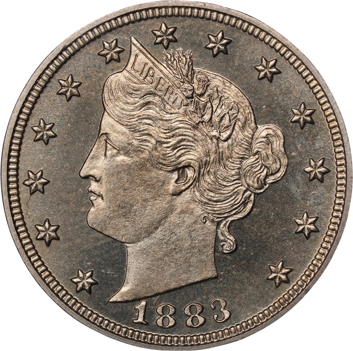 1883 5c No Cents PR65 CAC thumbnail 3