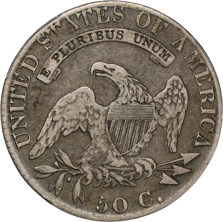 1820 50c Square Base 2, Knob 2 VF20 thumbnail 2