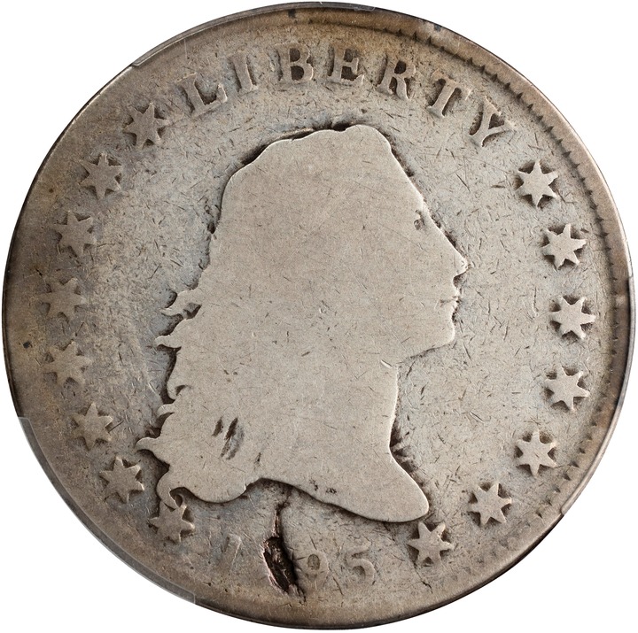 1795 $1  Flowing Hair, 2 Leaves G6 CAC thumbnail 15