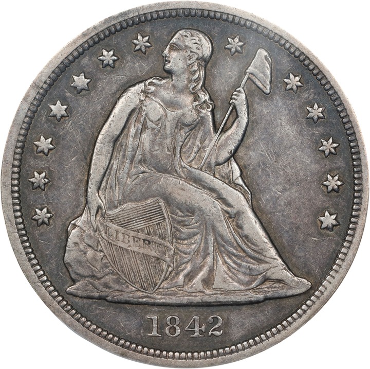 1842 $1 MS64 CAC thumbnail 24
