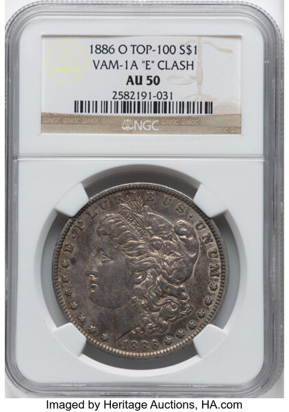 1886-O $1  Clashed Reverse BER, VAM-1A1 MS thumbnail 9
