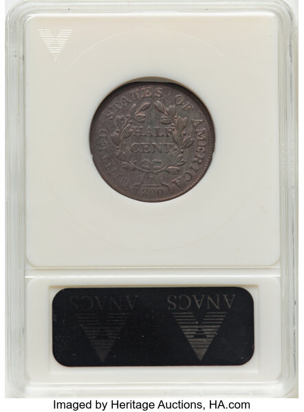 1804 1/2c Plain 4, No Stems, C-13 MS BN AG3 BN CAC thumbnail 12