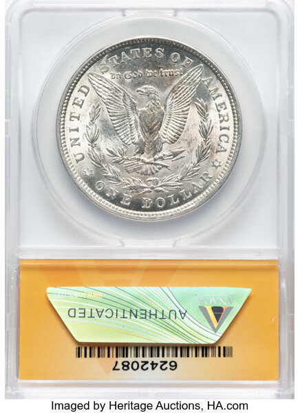 1921 $1  Morgan, Pitted Reverse, VAM-41A AU50 thumbnail 4