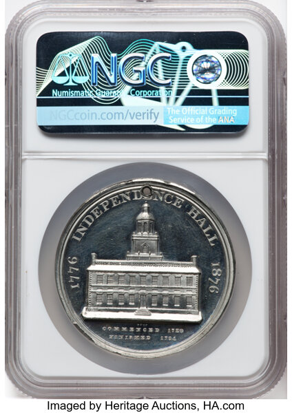 1876 SC$1 Liberty Bell, White Metal, HK-26 MS thumbnail 5
