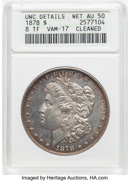 1878 8TF $1  Doubled Reverse, VAM-17 XF40 thumbnail 7