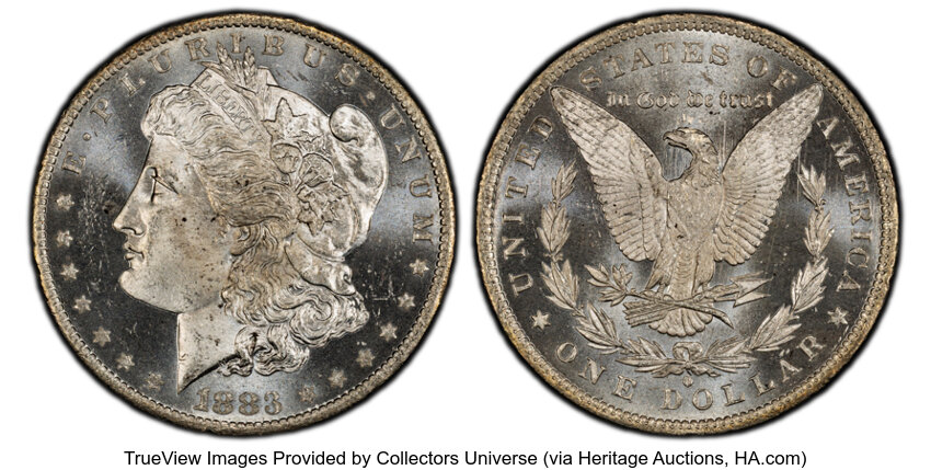 1883-O/O $1 Repunched Mintmark, VAM-4 MS PL
