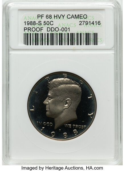 1988-S 50c Doubled Die Obverse, FS-101 PR DCAM