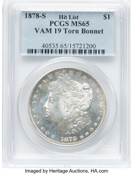 1878-S $1  Torn Bonnet, VAM-19 MS thumbnail 6