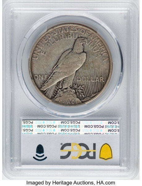 1921 $1  Peace, High Relief VF30 CAC thumbnail 2