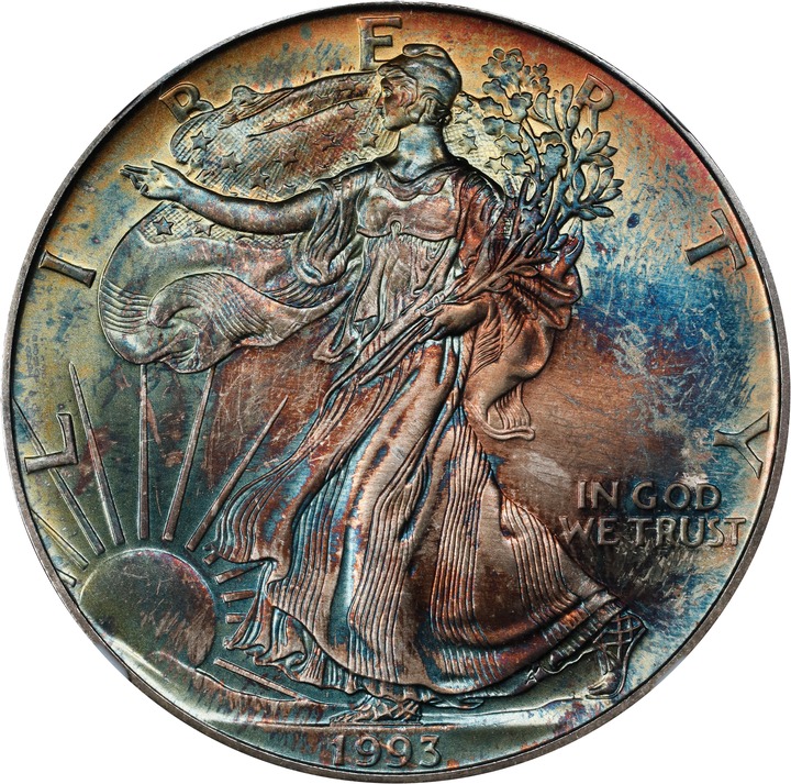 1993 $1  Silver Eagle MS66 CAC thumbnail 21