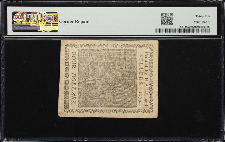 Jan 14, 1779 $4  Continental Congress (Fr. CC90) thumbnail 9