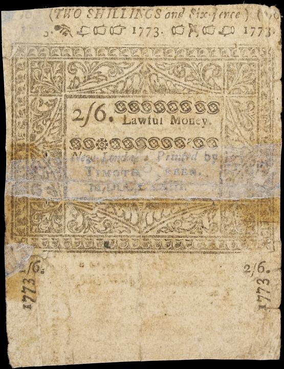 Jun 1, 1773 2s6d Connecticut (Fr. CT169) thumbnail 3