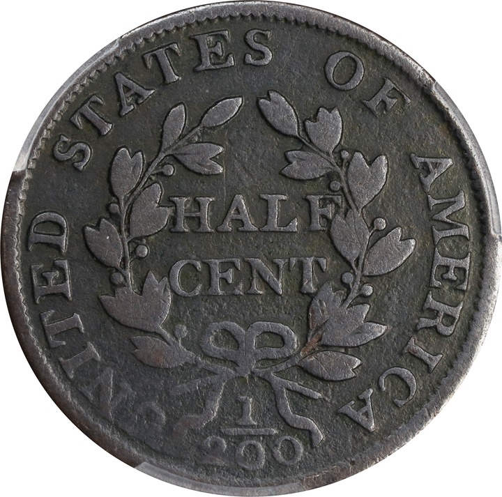 1804 1/2c Spiked Chin MS BN VG10 BN thumbnail 2