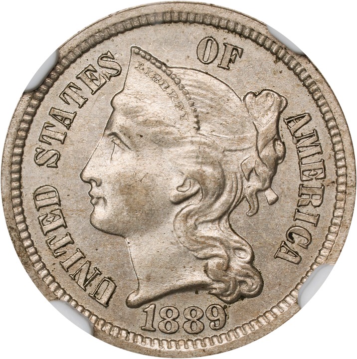 1889 3cN AU55 CAC thumbnail 12