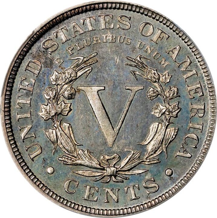 1887 5c AU53 CAC thumbnail 8
