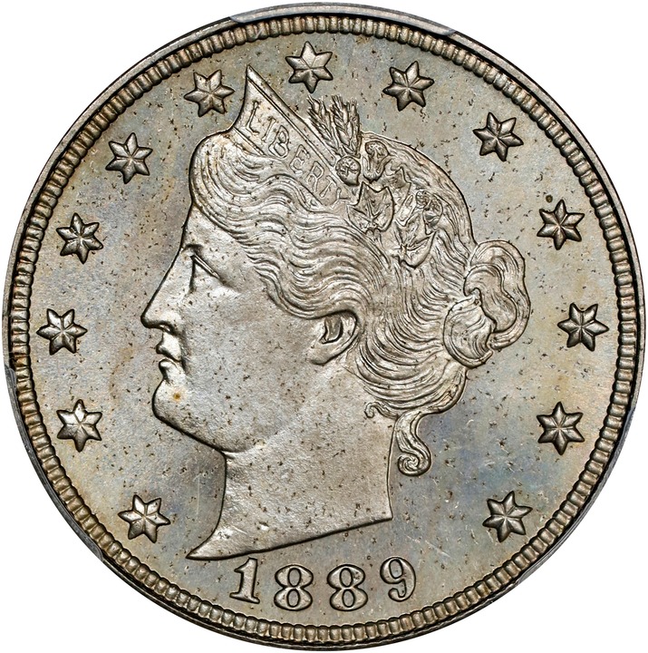 1889 5c AU53 CAC thumbnail 15