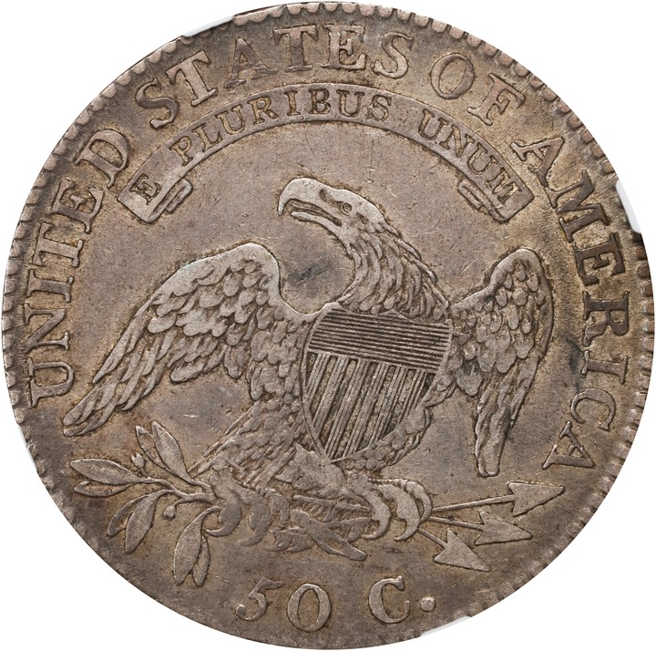 1818/7 50c Small 8 XF40 thumbnail 2