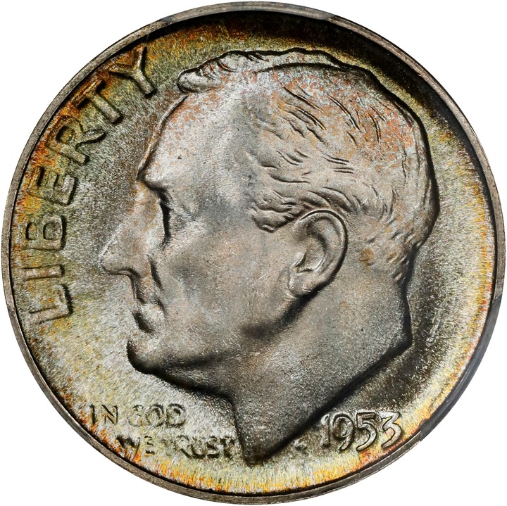 1953-S 10c MS FB MS67 FB CAC thumbnail 3