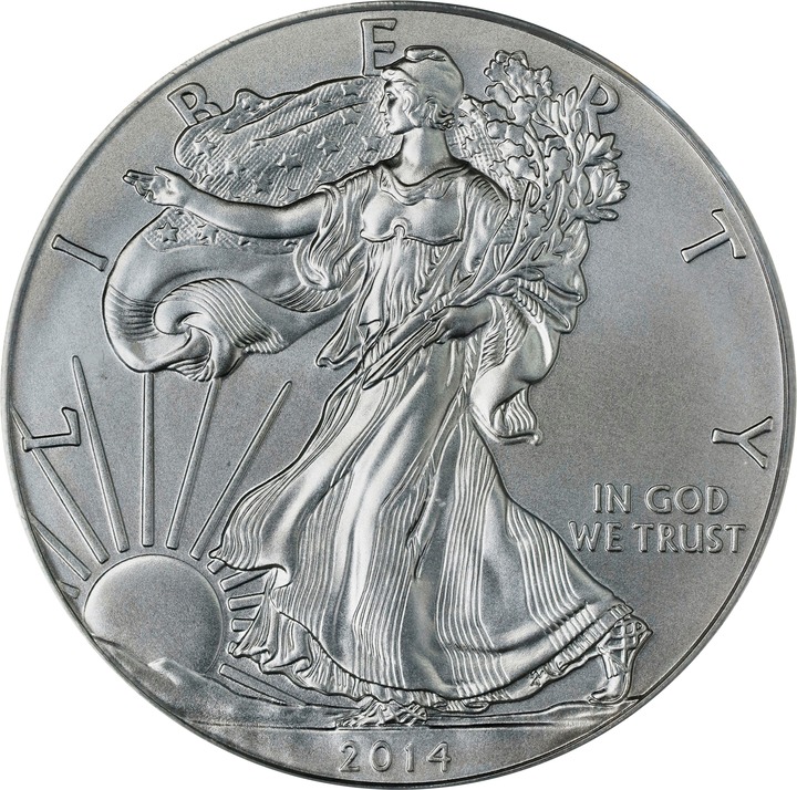 2014-W $1  Silver Eagle, Burnished MS63 thumbnail 7