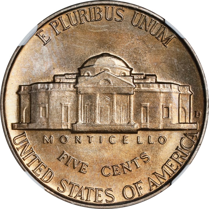 1939-D 5c Reverse of 1940 MS FS MS66 FS thumbnail 2