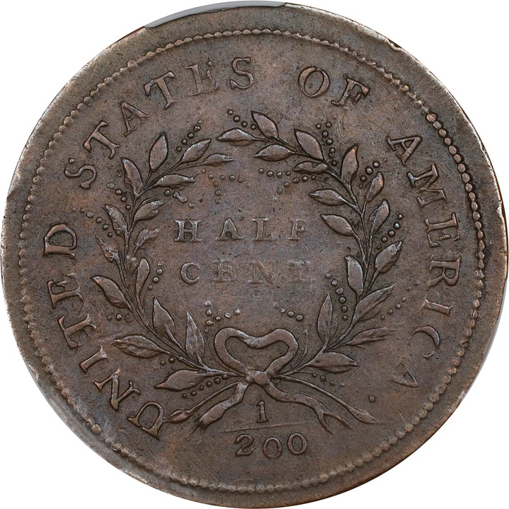 1793 1/2c MS BN XF45 BN thumbnail 2