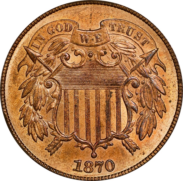 1870 2c MS RD MS65 RD CAC thumbnail 8