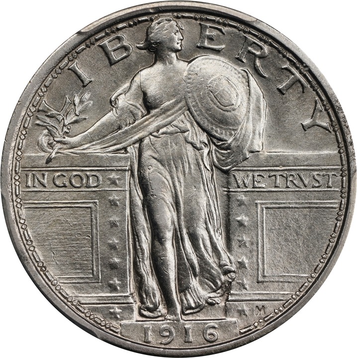 1916 25c Standing Liberty VF35 CAC thumbnail 21