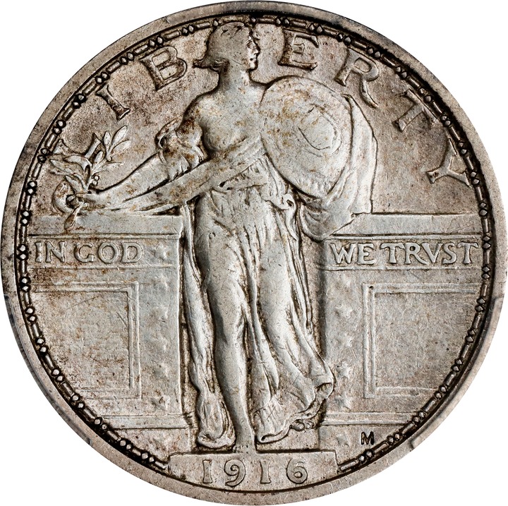 1916 25c Standing Liberty VF35 CAC thumbnail 22