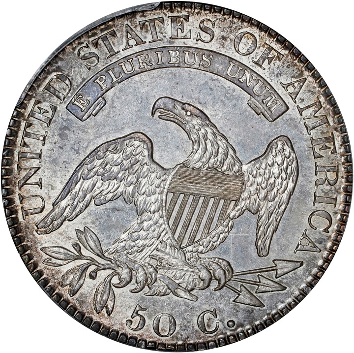 1820 50c Square Base 2, No Knob G6 CAC thumbnail 14
