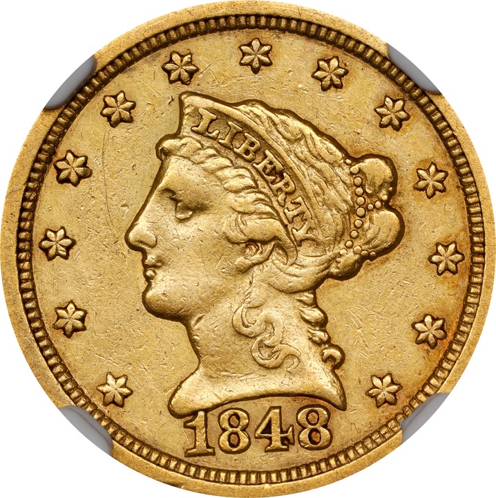1848 $2 1/2 CAL. MS thumbnail 5
