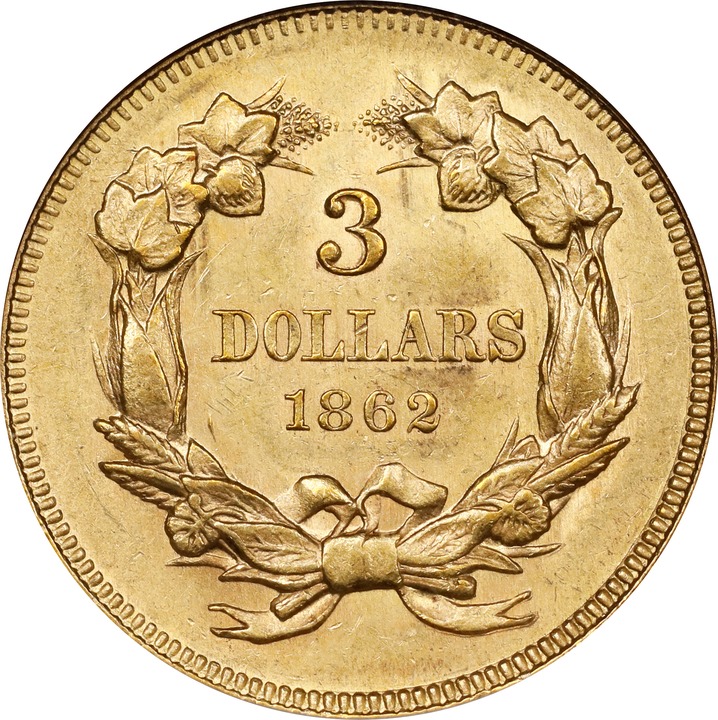 1862 $3 MS61 thumbnail 2