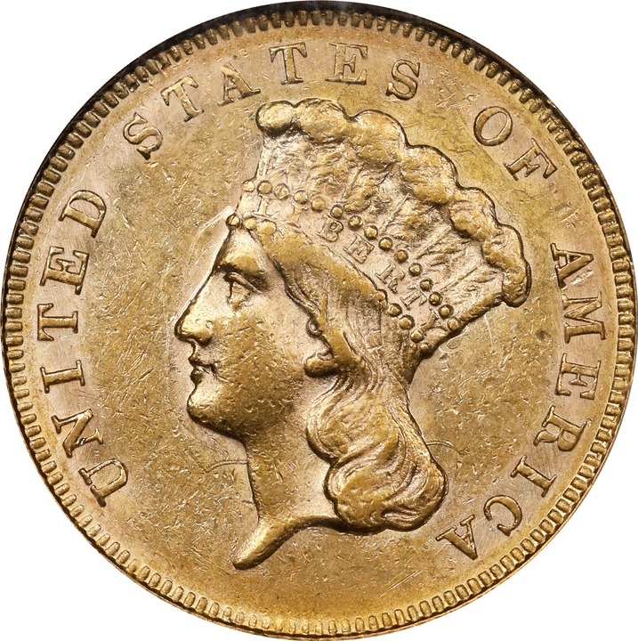 1863 $3 AU55 thumbnail 3