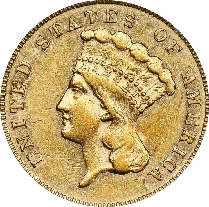 1867 $3 VF25 CAC thumbnail 23