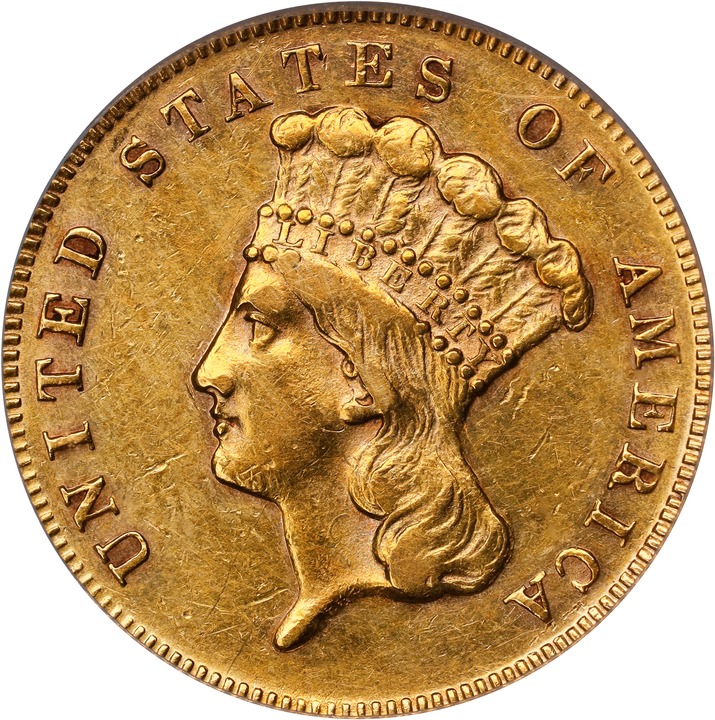 Image for 1868 $3 AU55